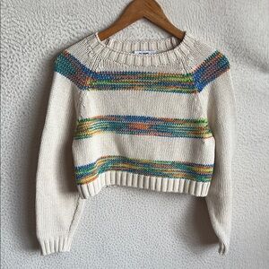 Redone‎ Sweater Womens Medium Cropped Raglan Striped